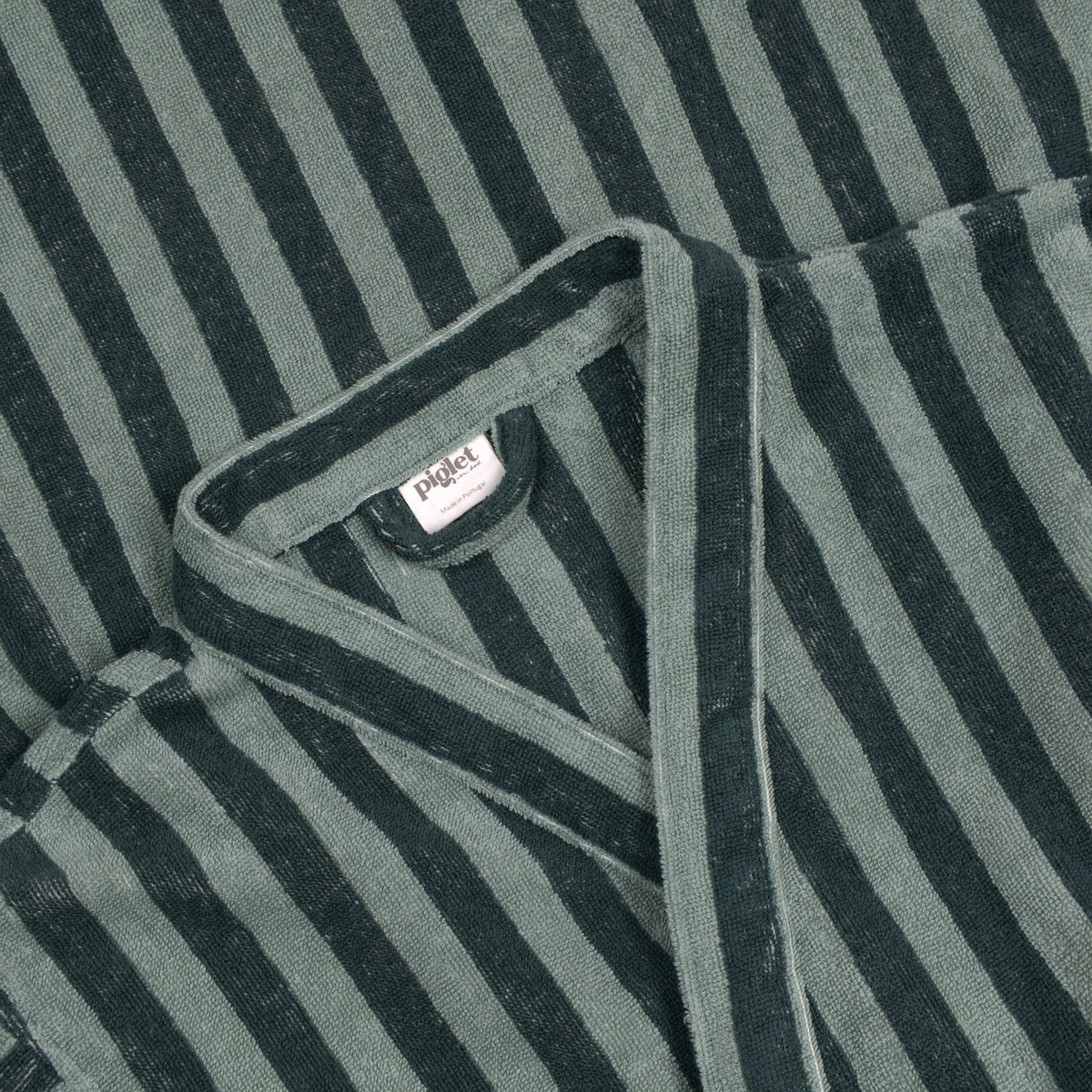 Pine Green Pembroke Stripe Cotton Robe