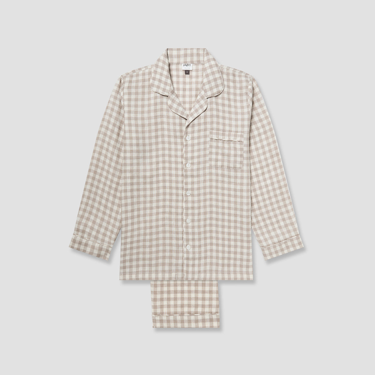 Mushroom Gingham Pyjama Trouser Set