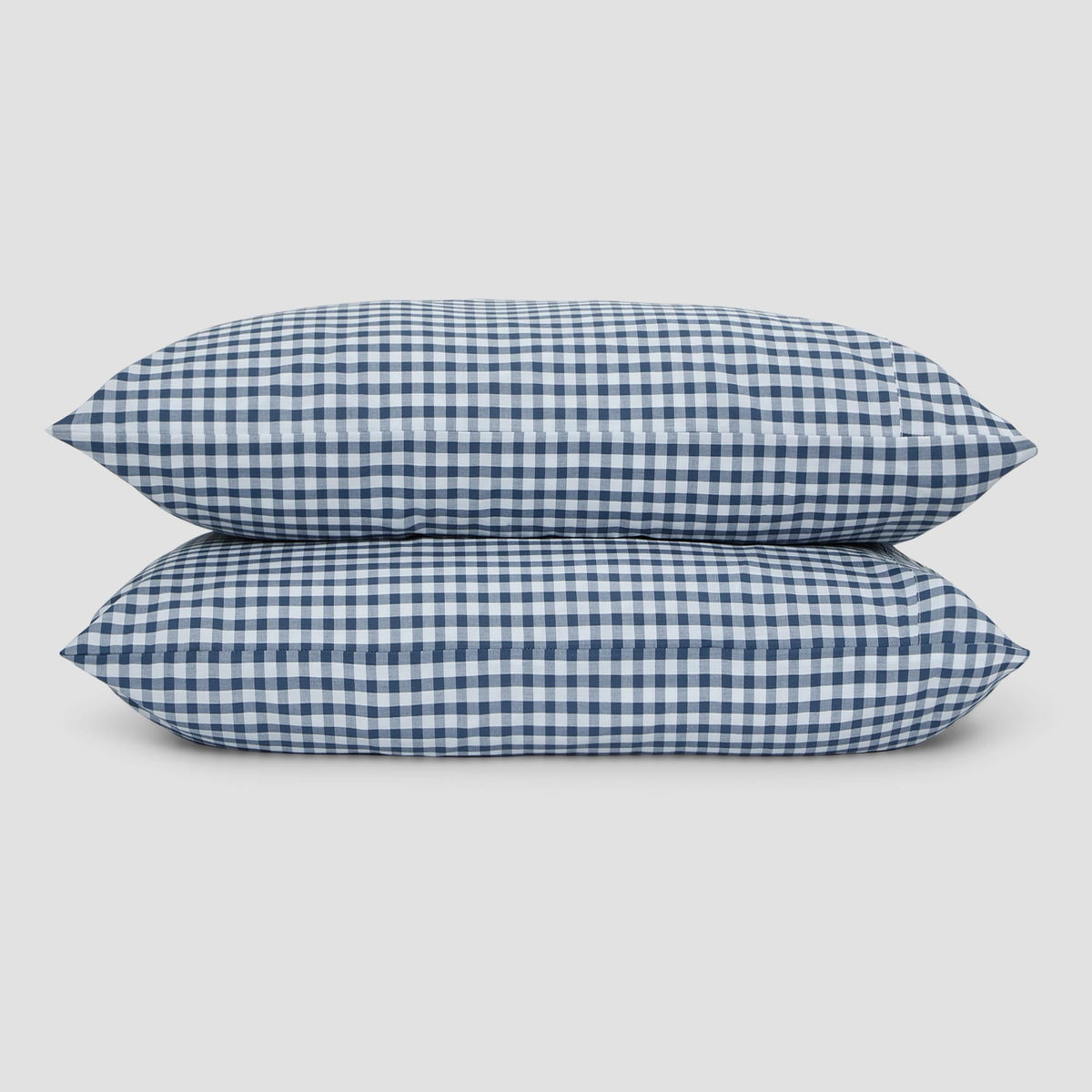 Indigo Small Gingham Cotton Pillowcases (Pair)