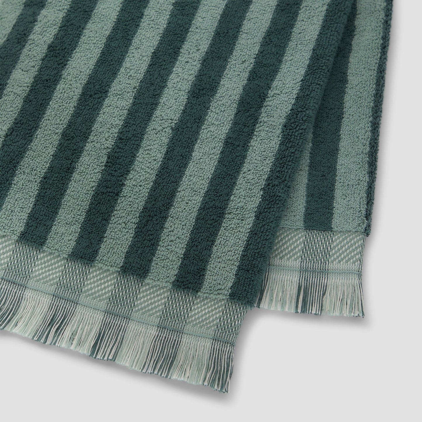 Pine Green Pembroke Stripe Cotton Towels