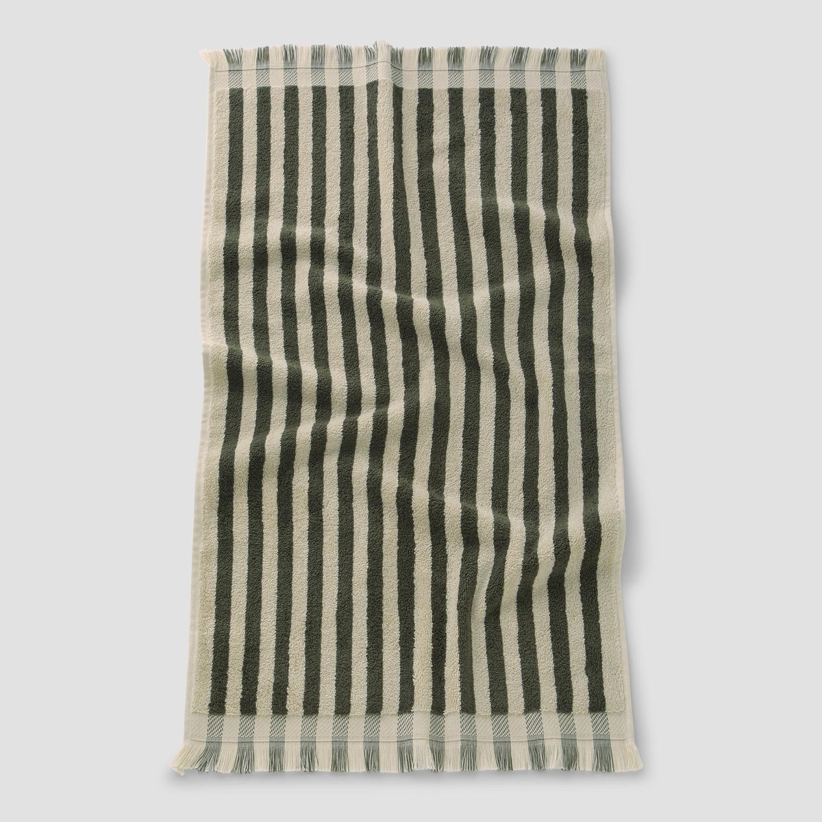 Olive Green Pembroke Stripe Cotton Towels