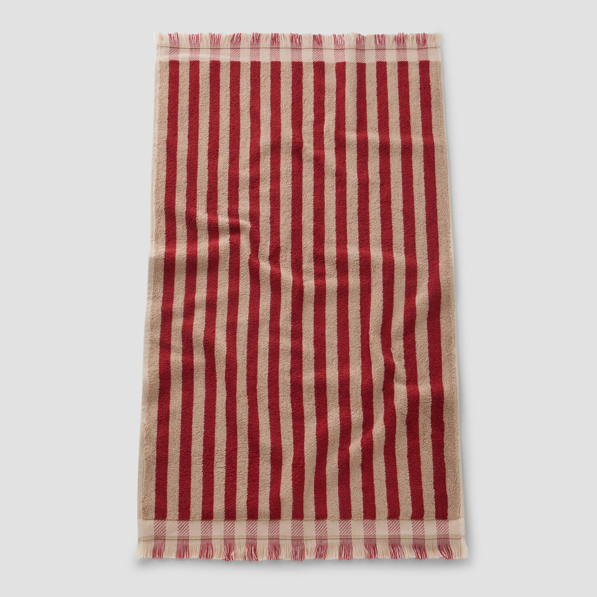 Sandstone Red Pembroke Stripe Cotton Towels